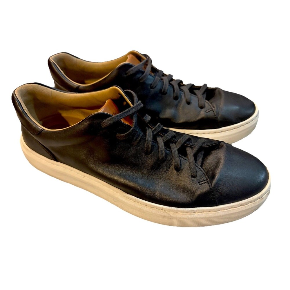 Johnston & Murphy Anders Lace Up Sneakers Trufoam Soles Black Leather Men’s 10M